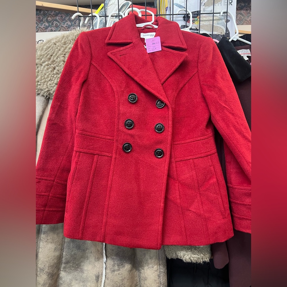 St. John's Bay Women's Red Pea Coat